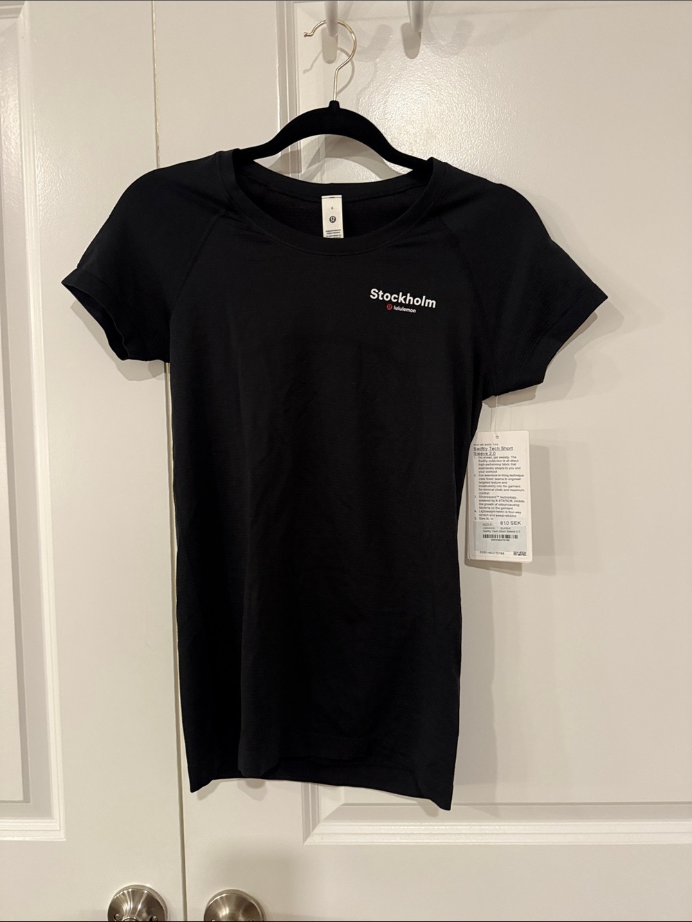 lululemon athletica Black "Stockholm" Short Sleeve Tee